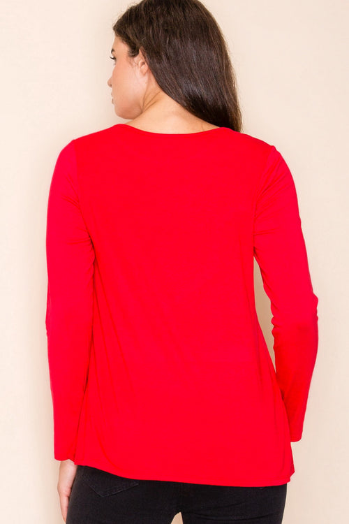 Christmas Red Top With Rhinestones ❤️