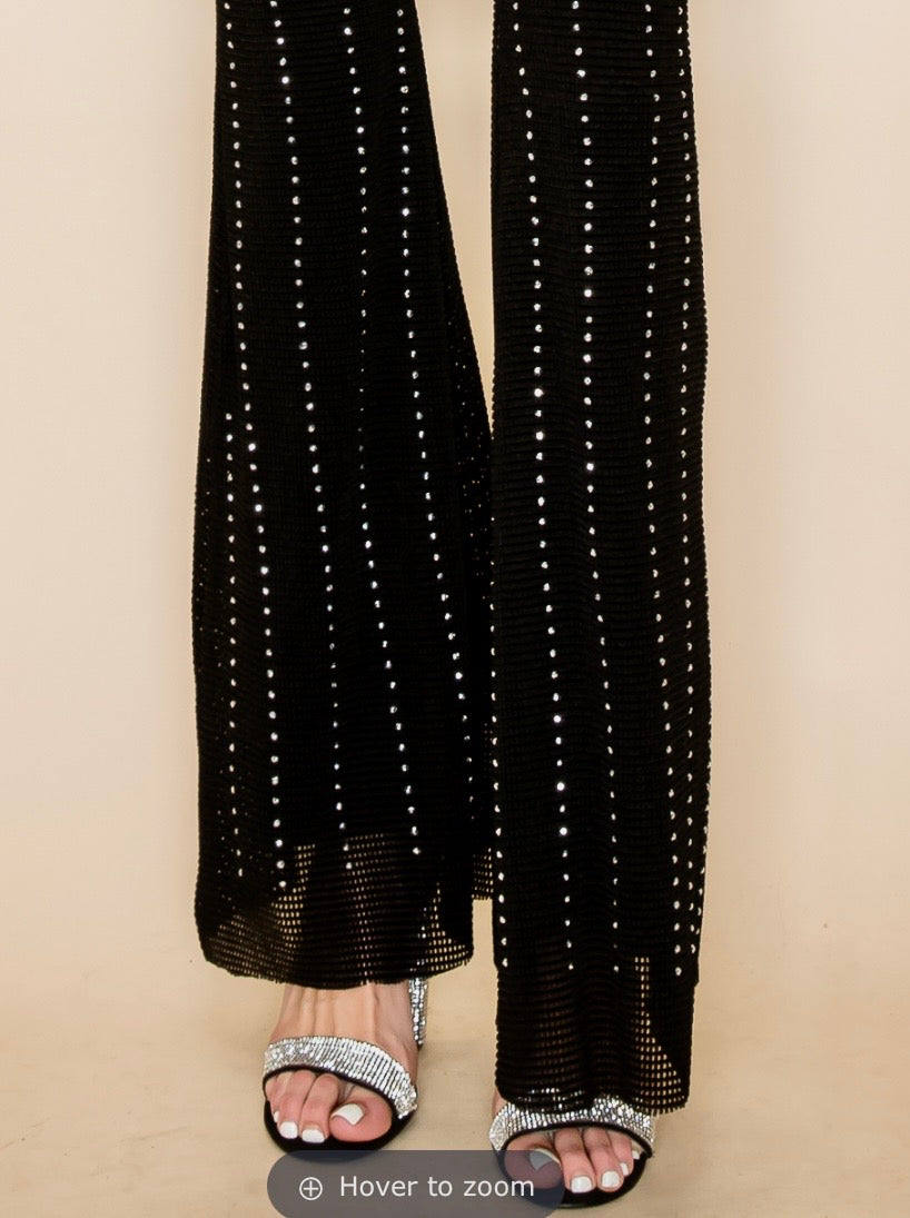 SNAZZY VERTICAL STONES PANTS