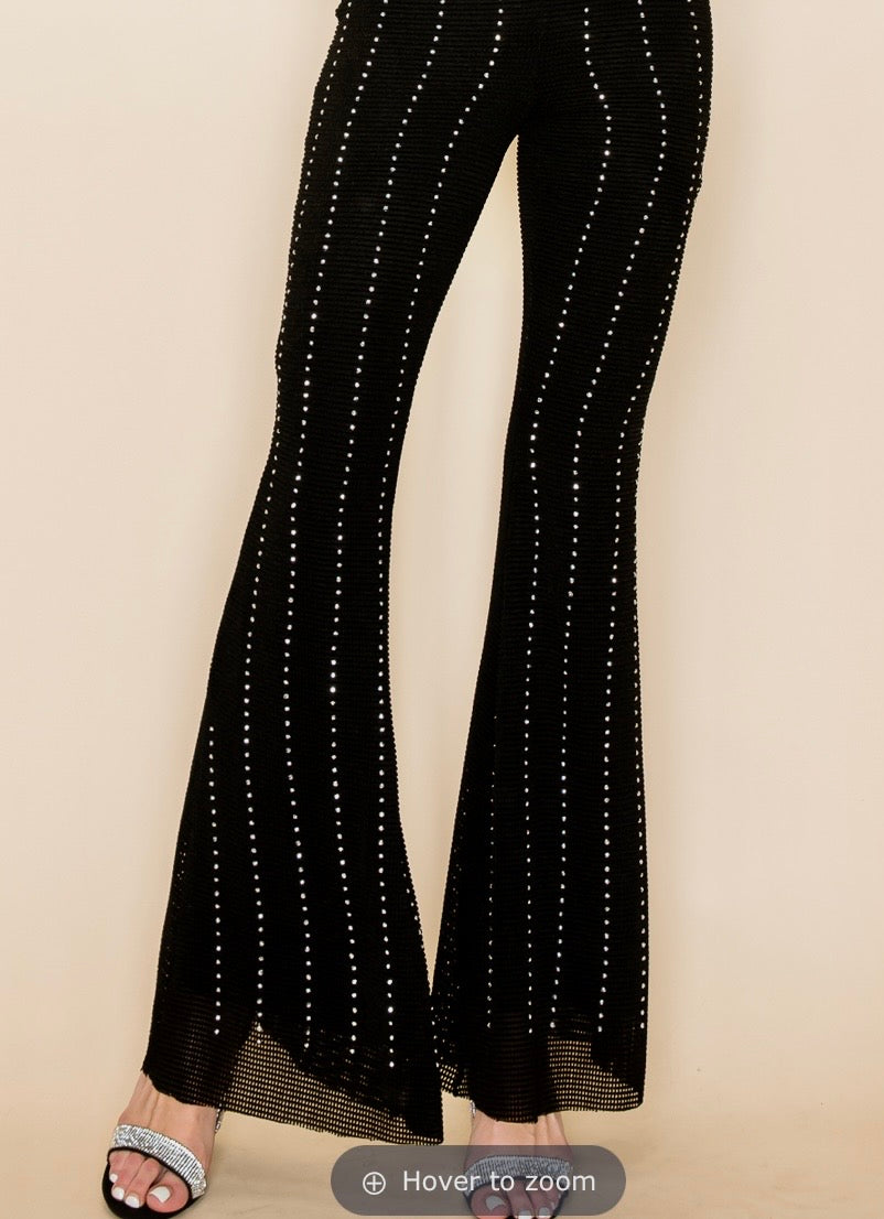 SNAZZY VERTICAL STONES PANTS