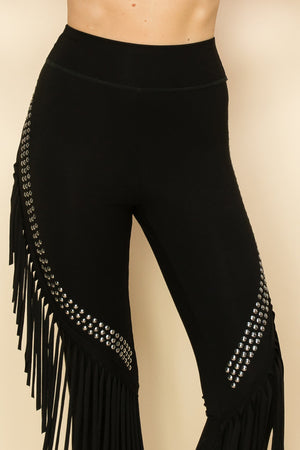 Studded Fringe Pants