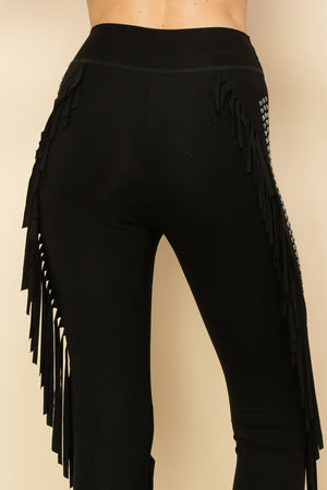 Studded Fringe Pants