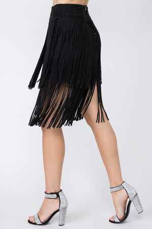 Swing Double Layered Fringe Skirt