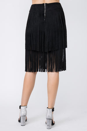 Swing Double Layered Fringe Skirt